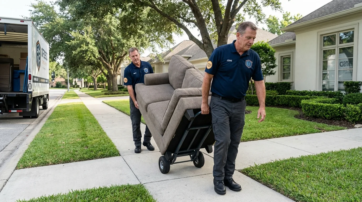 Local residential moving crew loading furniture in Plentywood, MT
